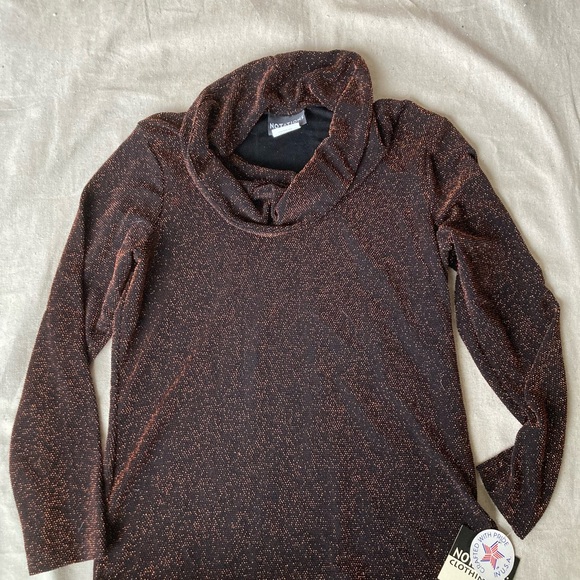 Vintage Metallic Glitter Cowl Neck Sweater - Picture 3 of 4